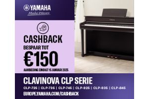 Cashback op digitale piano's van Yamaha